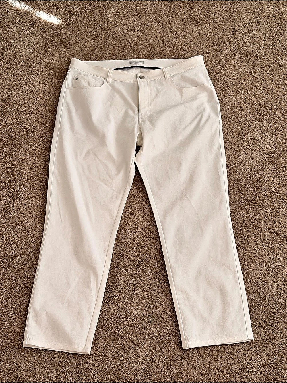Peter Millar Men's Chinos Waist 36/30 (hemmed) in White Like New